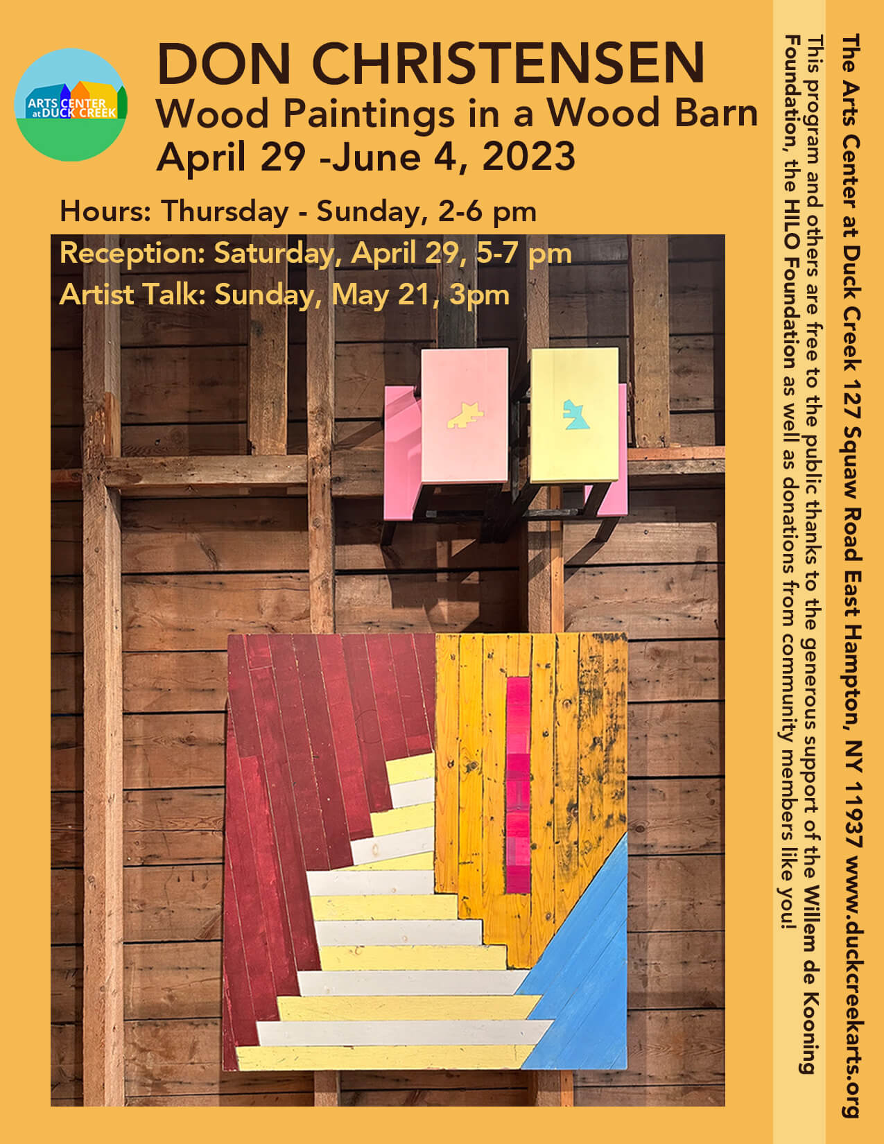 Exhibition 2023, Wood Paintings in a Wood Barn, Don Christensen